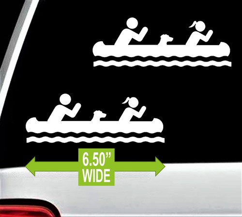 Canoe family dog decal - canoe, sticker