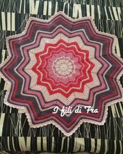 Copertina stella handmade neonata in lana merinos baby