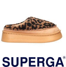 ciabatte alte DONNA interno morbido SUPERGA Beige MACULATO scarpe moda