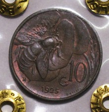 *VITTORIO EMANUELE III 5 CENTESIMI 1925 APE PERIZIATA M. FILISINA QFDC/FDC