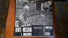 DISCO VINILE LP 33 giri  Benito Mussolini I DISCORSI L'impero e l'asse