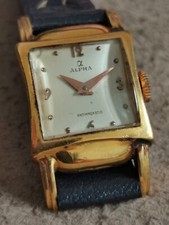 Alpha - lady deco watch gold plated case manual wind silver dial - Women - 1901-