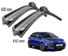 KIT 2 SPAZZOLE TERGICRISTALLO ANTERIORI FLAT HYUNDAI I20 GB  600 mm + 410 mm