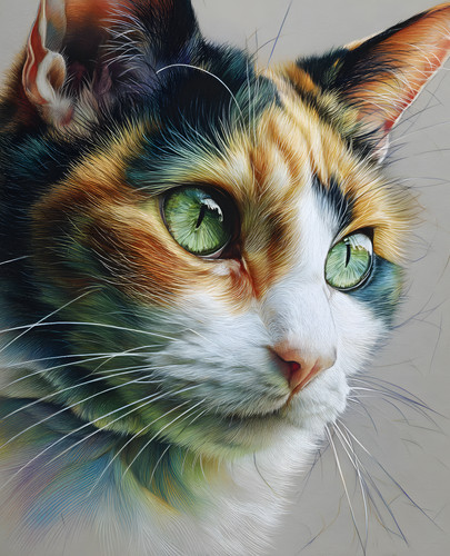 Gatto calico dagli occhi - gatto,