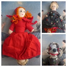 Bambola Burattino Vintage Topsy Turvy Flip Capovolti 3in1 Cappuccetto Nonna Lupo