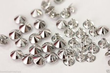 Borchie cono a rivetto 9mm color argento IN OTTONE ANTIRUGGINE quantità a scelta