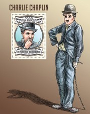 Charlie Chaplin attore cinema attori cinematografici Burundi s/s MNH Sc.1326 #BUR13102b