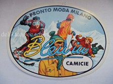 ADESIVO sticker originale vintage BLEU IN CAMICIE Moda Milano SPORT SCI SKI 