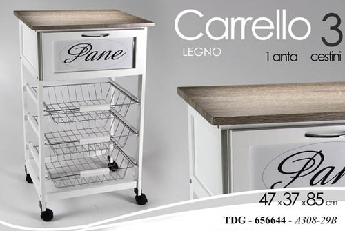 Carrello cucina legno ceste - cucina,