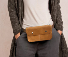 Cintura in vera pelle marrone