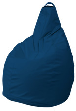 FODERA POLTRONA SACCO POUF POUFF PUFF BEANBAGS IN ECOPELLE BLU