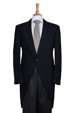 Nero 2 Pezzi Frac Abito a Spina di Pesce Giacca Gessato Pantaloni Reale Ascot