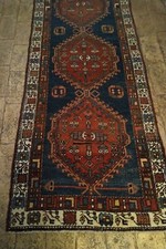 tappeto passatoia in lana classico, colori vari, blu brillante e rosso arancio