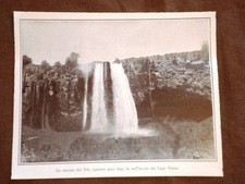 Cascata del Nilo Azzurro dopo l'uscita dal Lago Tzana nel 1909 Egitto