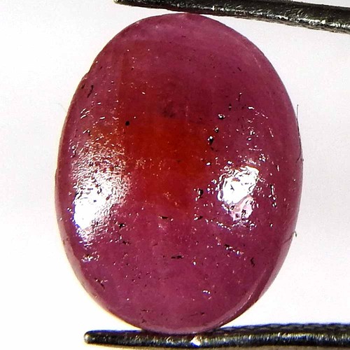 Anello cabochon ovale - , rubino
