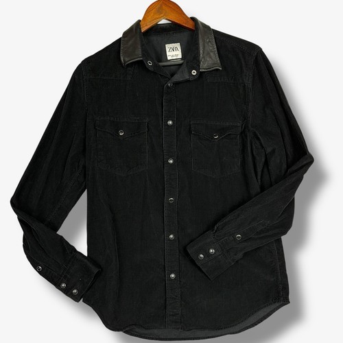 Camicia zara nera velluto a - in,