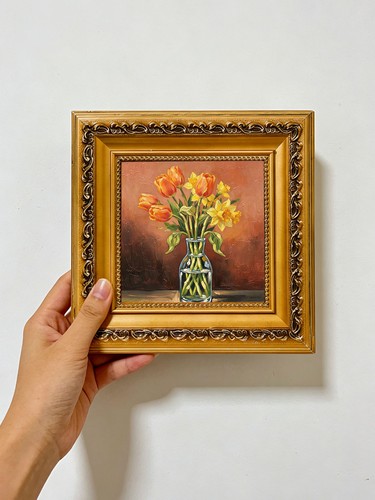 Vaso vetro tulipani - , arancioni