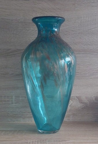 Vaso vetro teal arte - vaso,