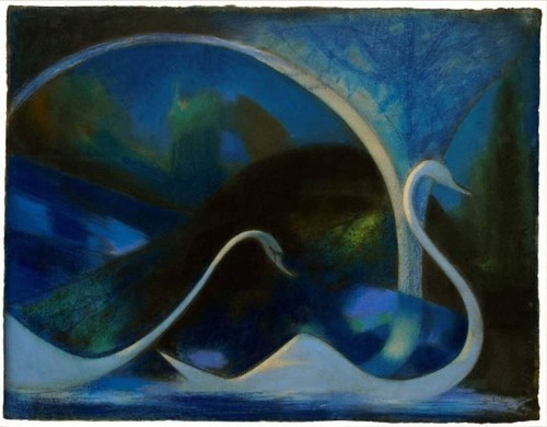 Swans night joseph stella - by,