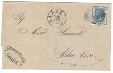 STORIA POSTALE - 1877 REGNO EFFIGIE C. 20 NUMERA LE " 571"CALCI F/642