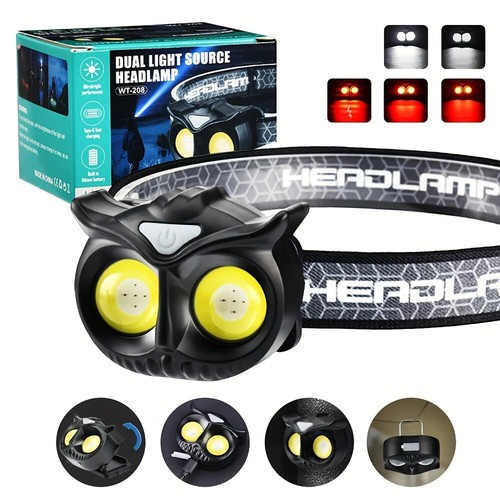Cob gufo faro usb - faro, ricaricabile