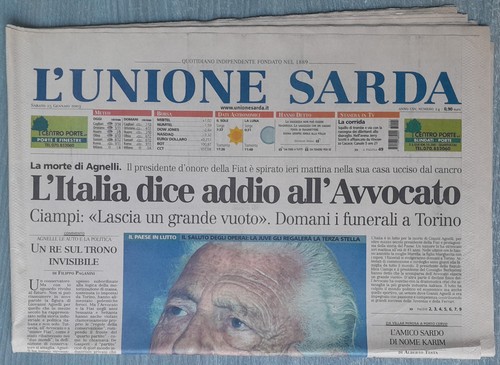 Giornale addio gianni - giornale,