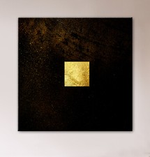 GOLD 24 K Tela Immagine Nero Marrone ARTE MODERNA Dipinto Quadro Astratto XL
