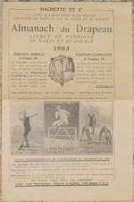 DEPLIANT PUBBLICITARIO ALMANACH HACHETTE 1903 CORSA CAVALLI LANCIO DEL PESO