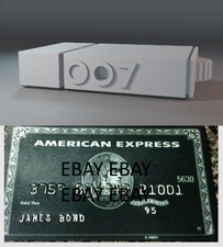 James Bond 007 Moonraker 2 pezzi telecamera spia stampa 3D + carta di credito replica AMEX