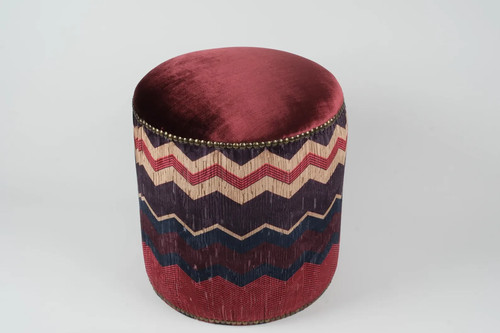 Pouf velluto bordeaux - pouf,