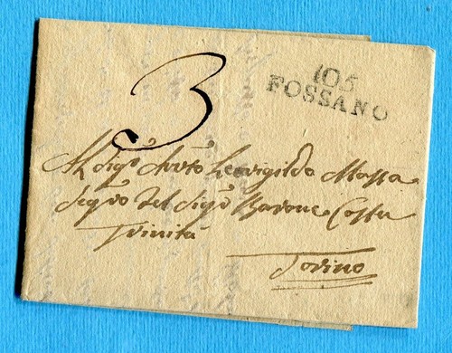 1813 105 fossano stamp nero - 1813, stamp.nero