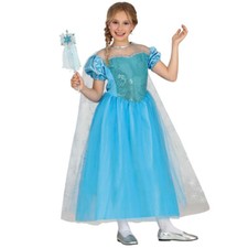 Costume Frozen Elsa carnevale principessa nevi vestito Guirca bambina lungo