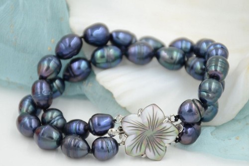 Bracciale perle barocche nere