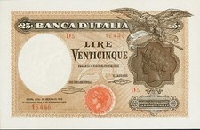 Lire 25 Vittorio Emanuele III - 22/1/1919 (Riproduzione)