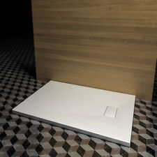 Piatto doccia bianco, 70x120, effetto pietra ardesia in resina e fibra di vetro 