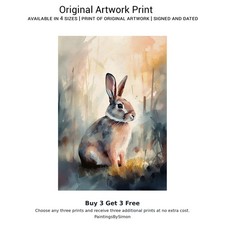 Lepre coniglio selvatico 5"x7"