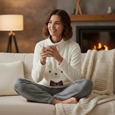 PI1.1 Pigiama Mitico di Irge bianco-grigio orsetto taglia 14/16