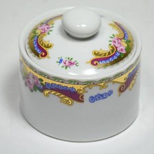 Zuccheriera fine porcellana Limoges decori floreali oro vintage sugar bowl -0HU