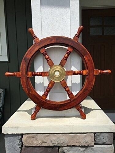 Ruota barca ottone legno - , nave