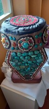 TIBET LADAKH INDIA HIMALAYA HEADDRESS turquoise coral carnelian amber