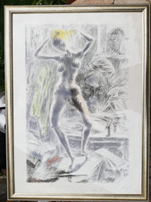 Litografia a colori originale firmata a mano Pericle Fazzini in cornice