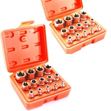 SET CHIAVI A BUSSOLA TORX FEMMINA DA E4-E24 14PZ 1/2" 1/4" 3/8" IN LEGA