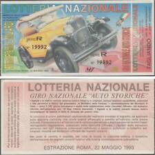 BIGLIETTO LOTTERIA DELLE AUTO STORICHE 1993 + TAGLIANDO "PERFETTO"