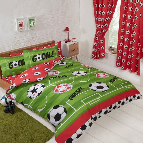 Football red double duvet - football,