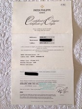 Certificato di Origine - Garanzia Patek Philippe Calatrava 4906J