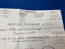 GULLANE  STODDART MOTOR GARAGE   ACCOUNT  To DREGHORN  CASTLE 1910 SIGNED