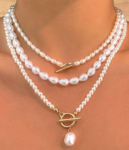 Collana finte perle - collana, giri
