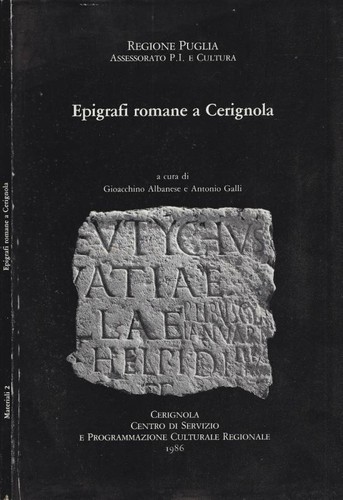 Epigrafi romane cerignola - epigrafi, cerignola.