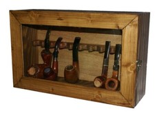 Portapipe legno vetrina 10 - legno,