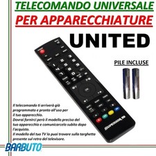 TELECOMANDO UNIVERSALE PER APPARECCHI MARCA UNITED -INVIARE MODELLO TV O DECODER